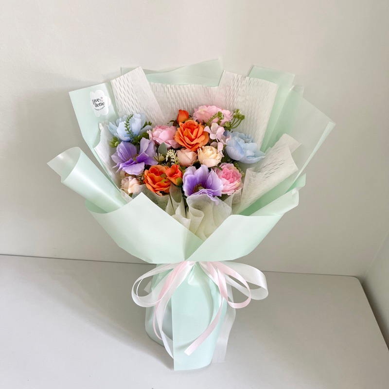 READY STOCK BUKET BUNGA KOREA / BUCKET BUNGA / ARTIFICIAL FLOWERS / BUKET BUNGA WISUDA