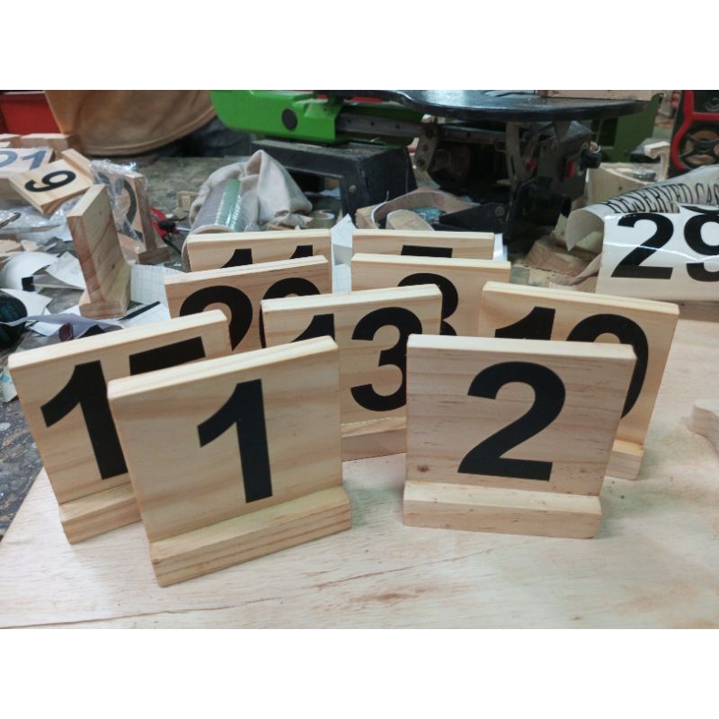 Nomor Meja kayu - Nomor meja restauran