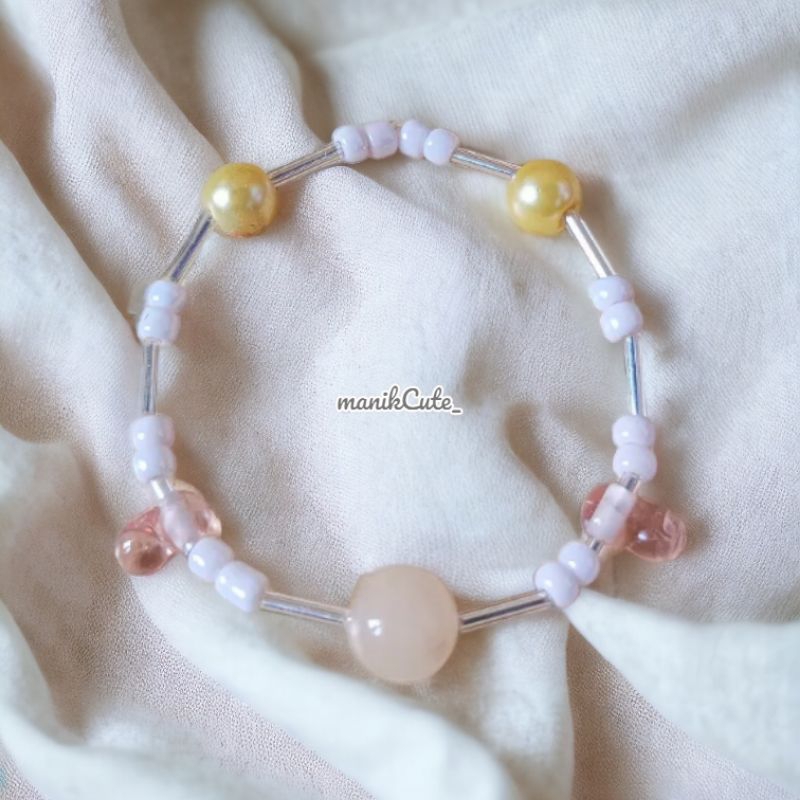 Gelang estetik manik-manik dan batu ukuran anak sampai dewasa ✨