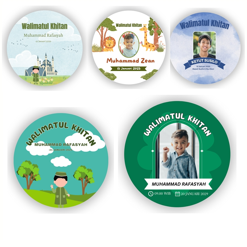 Stiker Tasyakuran Khitanan Nasi Box Kotak Walimatul Khitan