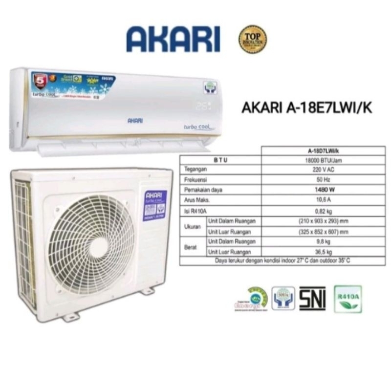 Akari 2PK AC Split Air Conditioner A18E7LWI