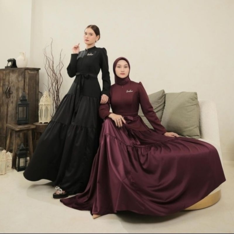 KAISYA DRESS - gamis simple elegan- gamis lebaran - dress lebaran- dress kondangan -dress kekinian