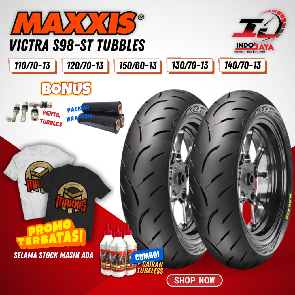 (READY STOCK COD) BAN MAXXIS VICTRA TUBELESS (110/70 - 120/70 - 130/70 - 140-70 ) RING 13 BAN MOTOR 