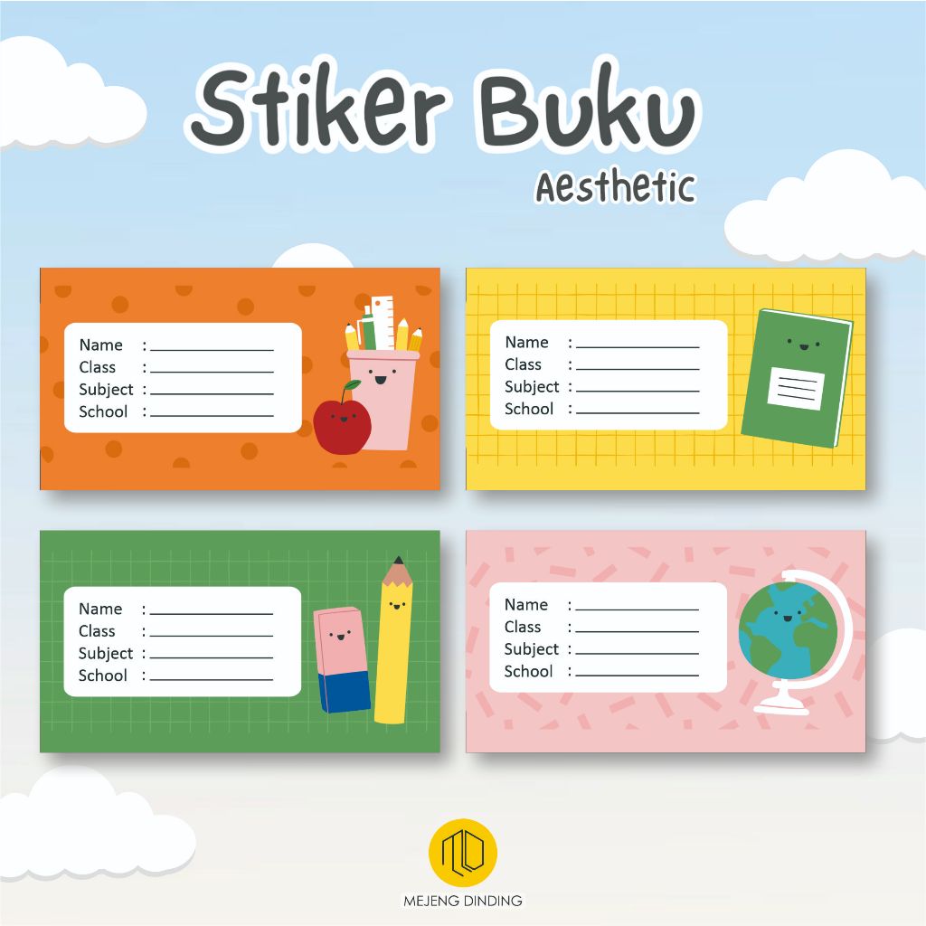 ( 30 PCS ) STIKER LABEL BUKU / LABEL BUKU / STIKER / LABEL NAMA / STIKER BUKU AESTHETIC / STIKER NAM