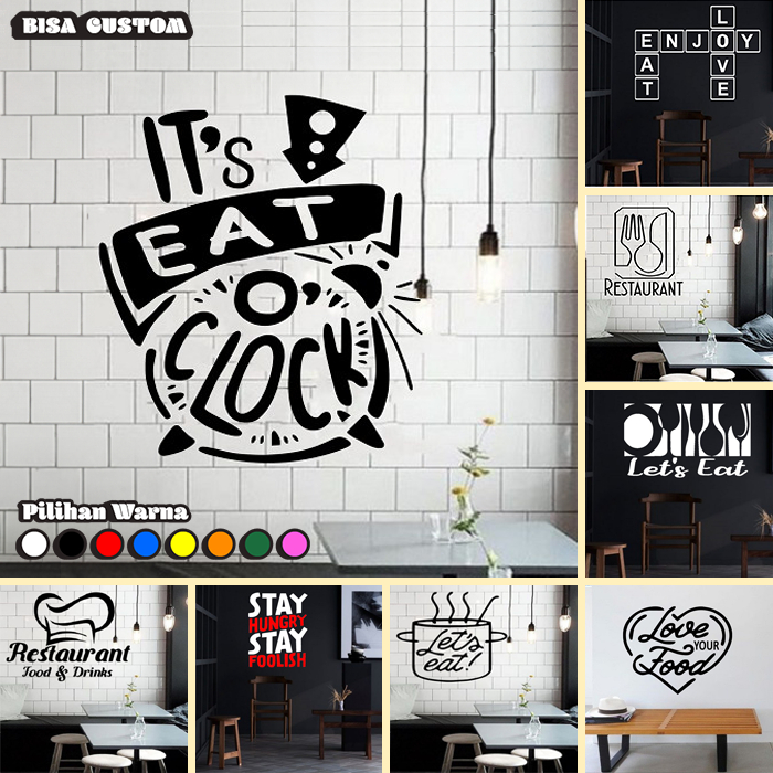 Stiker Dekorasi Unik Lucu Kaca Dinding Rumah Cafe Restaurant Kafe Office Home Decor Kantor Toko Hias