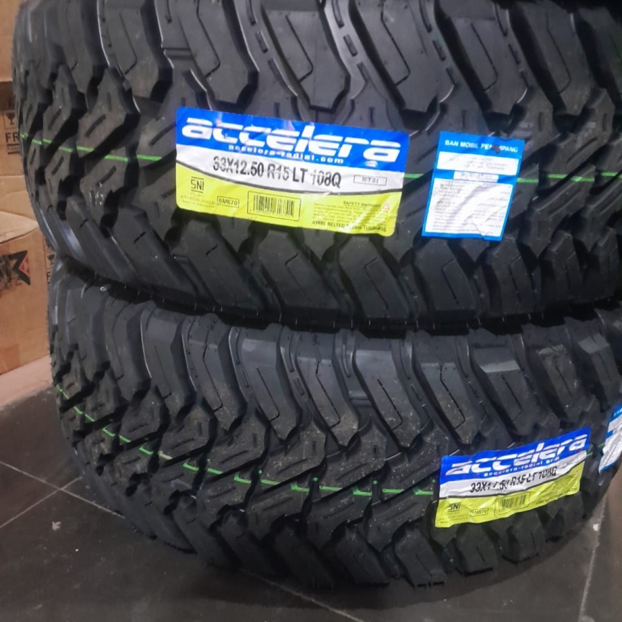 Ban mobil cangkul ukuran 33 12,5 R15 Merk accelera mt