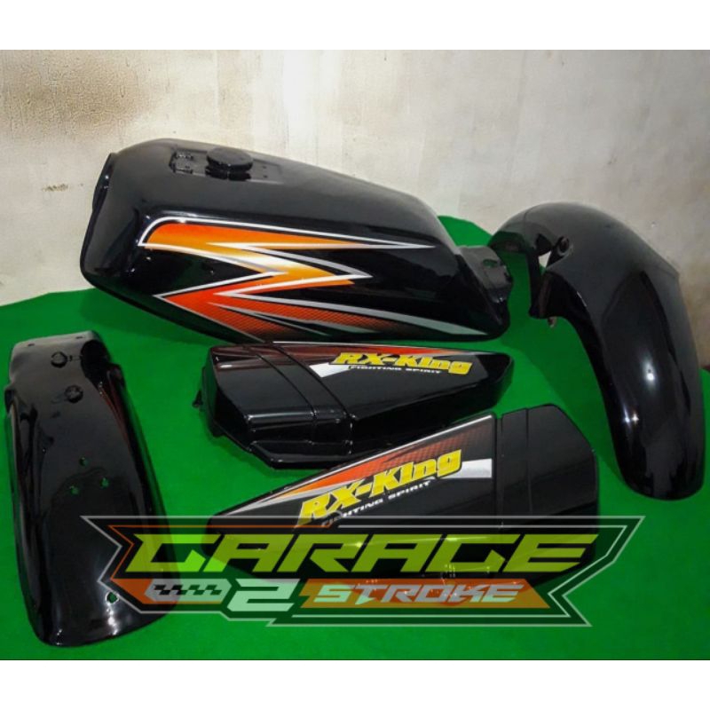 Body Bodi Set Yamaha RX King RXk Hitam 2003 List Merah Kualitas Bagus