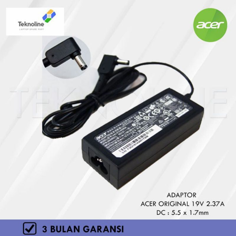 Adaptor Chager Acer ADP-45FE F ADP-45HE D 19V 2.37A DC 5.5 x 1.7mm Colokan Standard Original