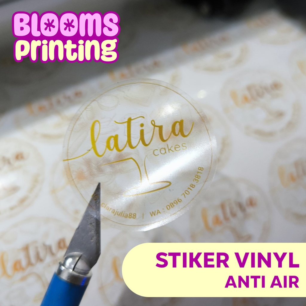 

Stiker Vinyl Label Kemasan Print Cutting Potong