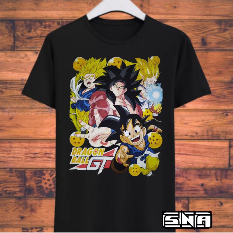T-shirt Anime Dragon Ball GT kaos Distro original cotton combed Jetblack Premium