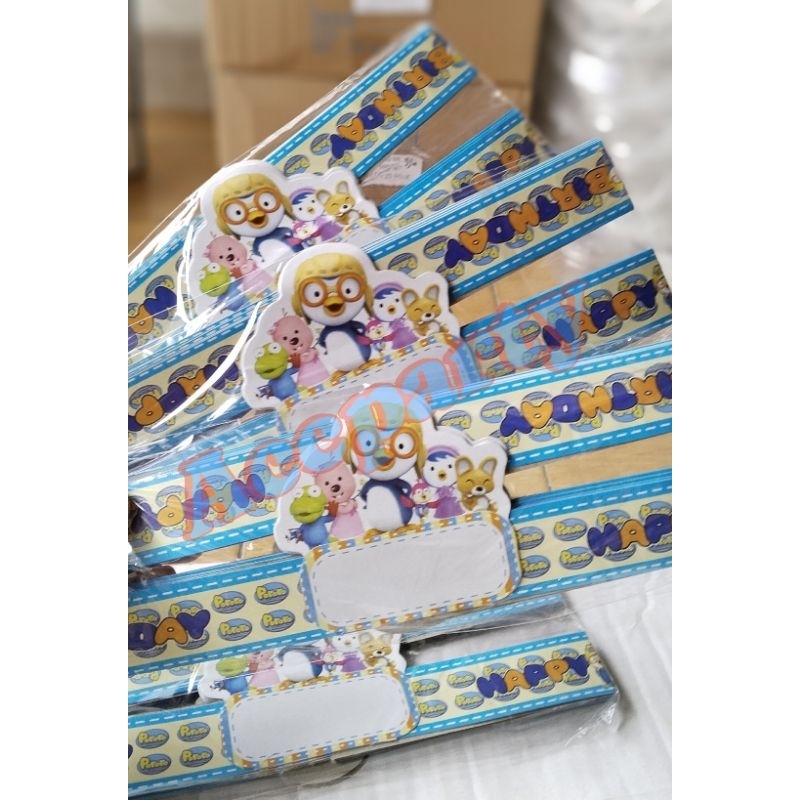 Topi lingkar Ulang Tahun Pororo / Topi koboy / Topi Ulang Tahun