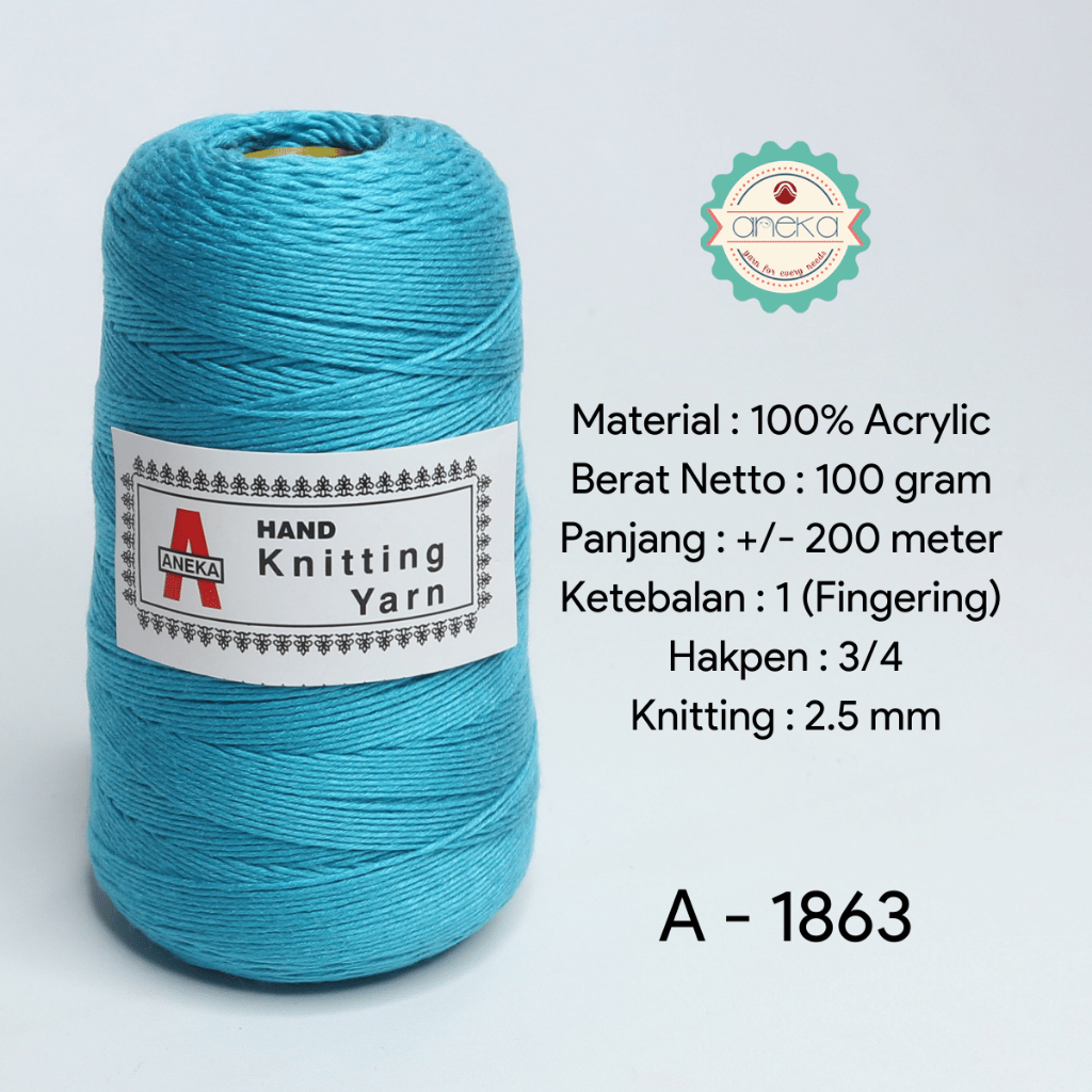 ANEKA - Benang Rajut Aneka / Acrylic Yarn - 1863 (Biru)