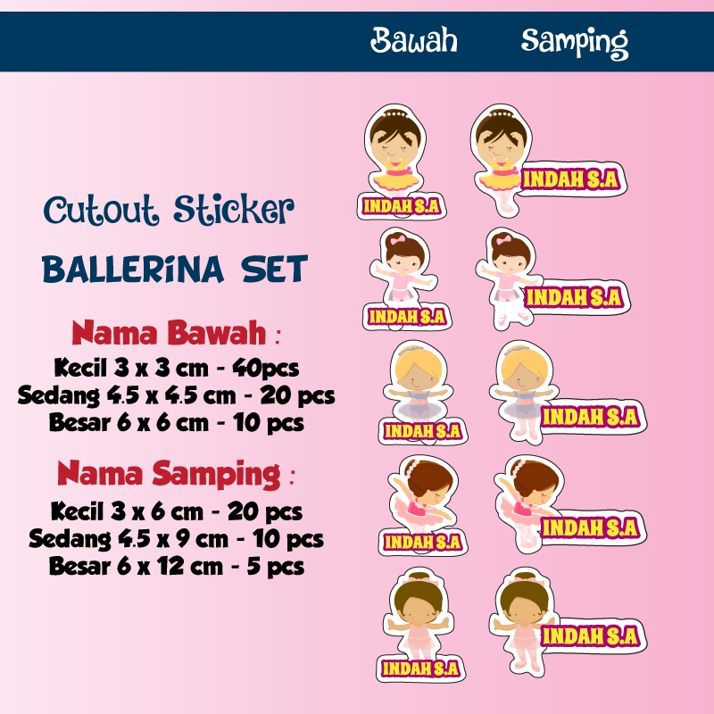 

sticker nama cutout balerina