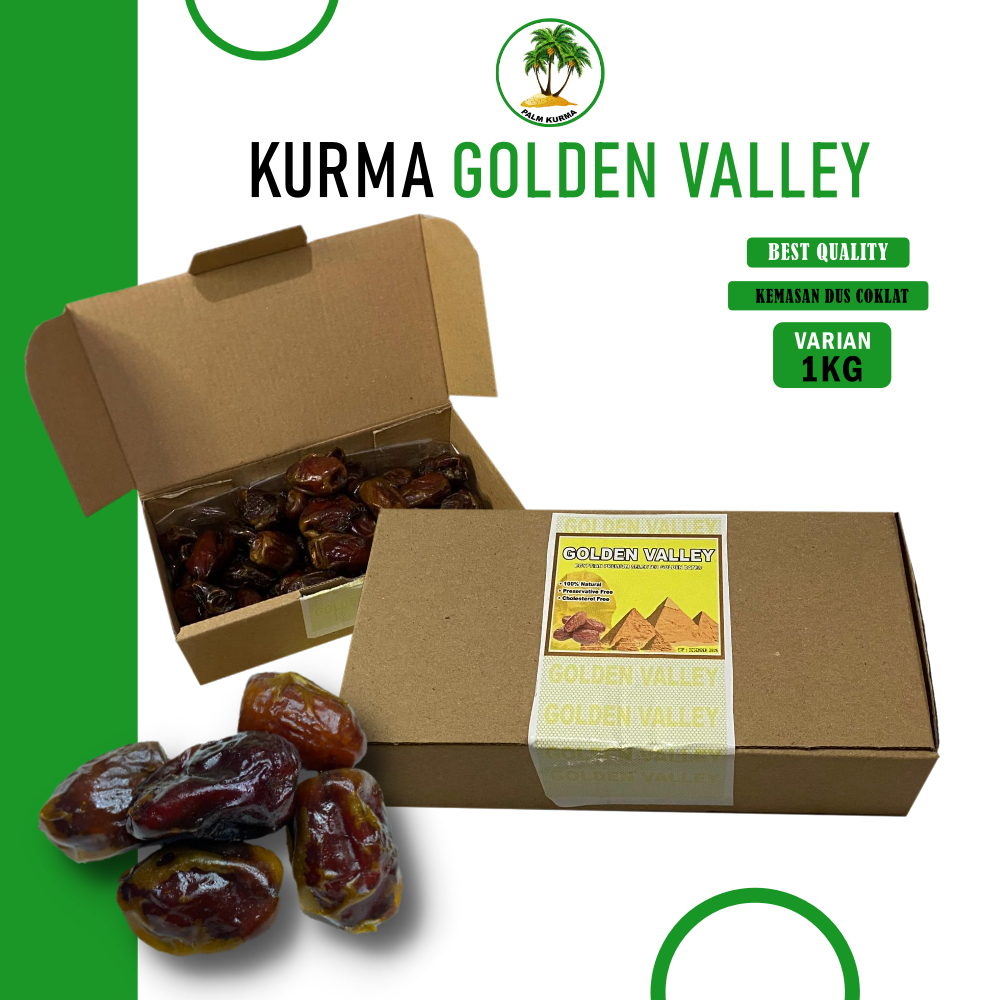 

KURMA MESIR GOLDEN 1KG/GOLDEN VALLEY/kurma golden premium[KEMASAN DUS COKLAT]