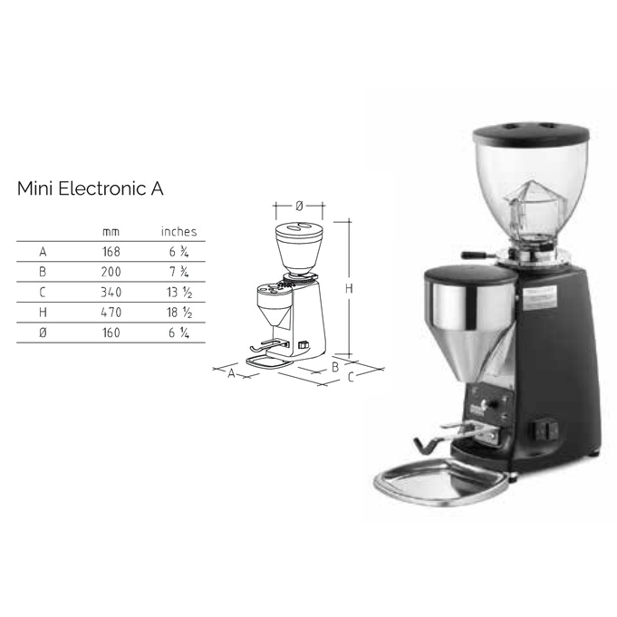 Mazzer QQN-QHE Coffee Grinder Mini D Electronique Black - Mesin Penggiling Biji Kopi Untuk Cafe, Res