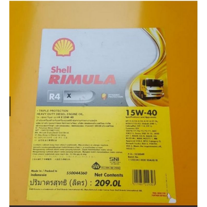 Shell Rimula R4X Repack dari drum