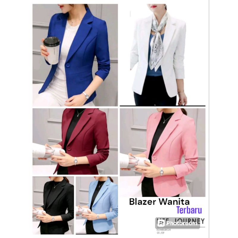 BLAZER WANITA/JAS CEWE/JAS FORMAL KERJA/JAS BLAZER KOREAN/BAJU SERAGAM KANTOR CASSUAL