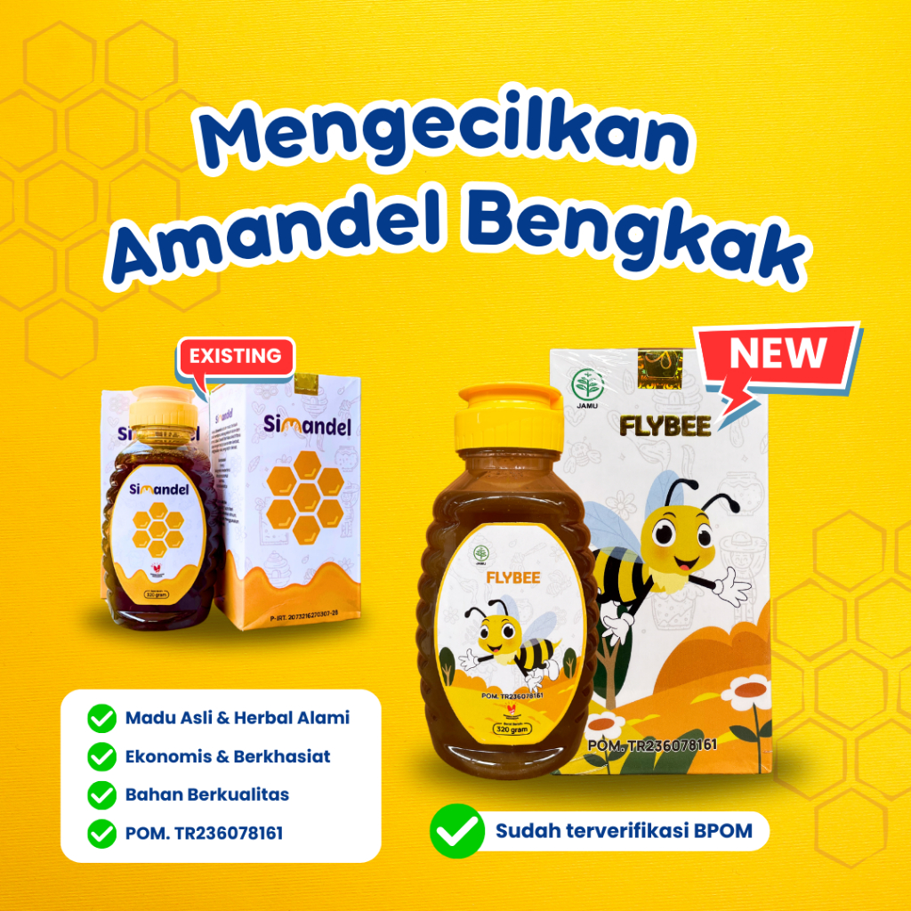 

MADU Flybee Untuk Membantu Kempeskan Amandel Secara Alami Simandel Kemasan Baru