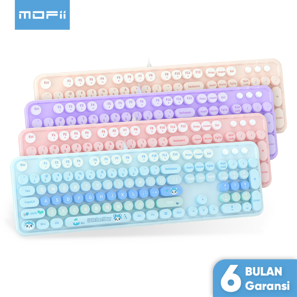 MOFii Wired Keyboard Untuk Windows Mac Sweet Bear