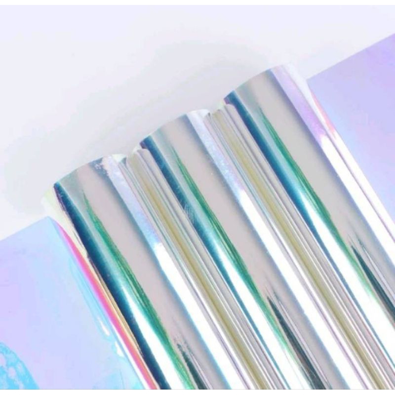 Hologram Tranparent Cellophane Waterproof Hologram Per Rol kertas buket