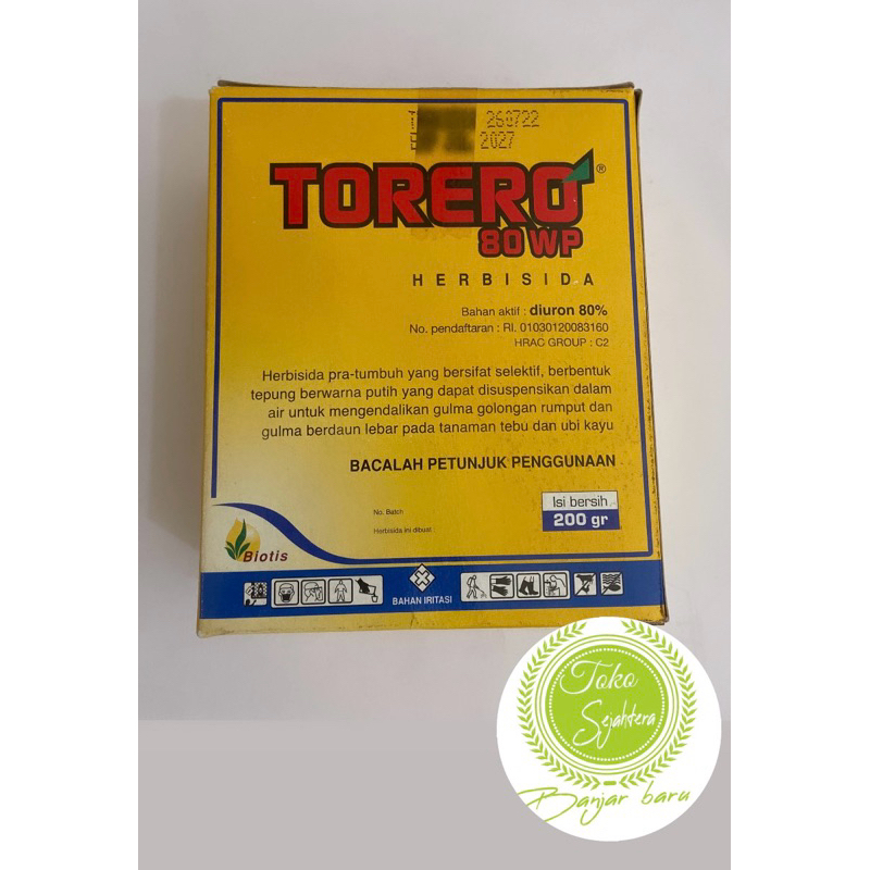 HERBISIDA TORERO 80WP racun rumput lulangan 200Gr