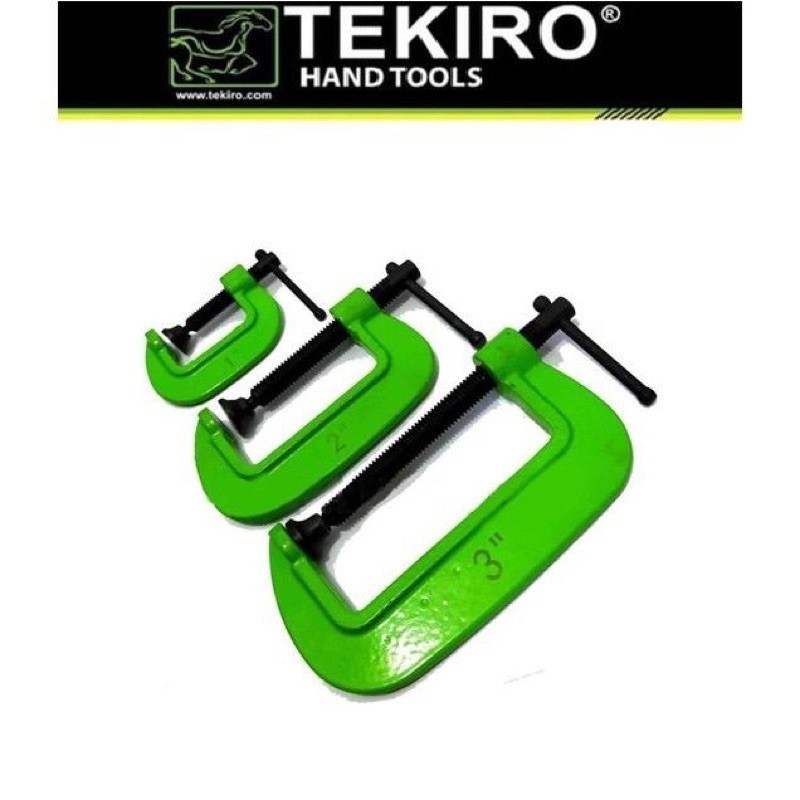 Clamp C Set TEKIRO Klem C 3 Pcs Set 1" 2" 3" Catok C Penjepit  C-Clamp Set Tekiro 3 Pcs 1 Pcs clamp