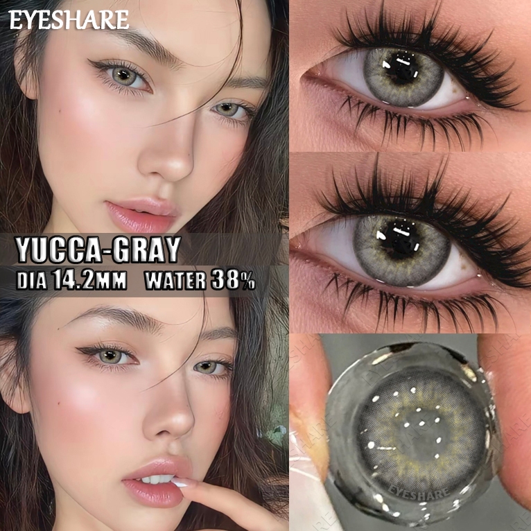 【COD】EYESHARE YUCCA Gray 1pasang lensa kontak berwarna soflens soflen soflens soflens softlens grey 
