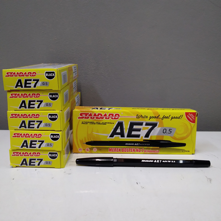 

Pulpen Standard Hitam AE7 0.5 isi 12 pcs