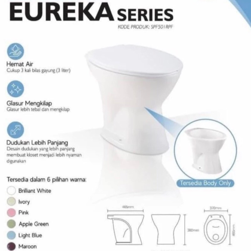 Closet Duduk Siram Trilliun Eureka Series Closet Duduk Triliun Siram