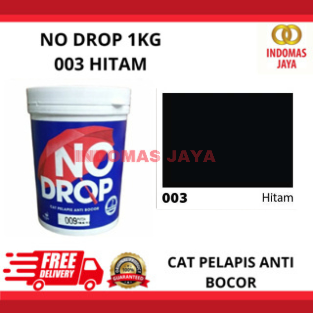 CAT ANTI BOCOR KEDAP AIR WATERPROOFING 1KG 1 KG hitam 003 NODROP / NO DROP 1KG GALONAN HITAM