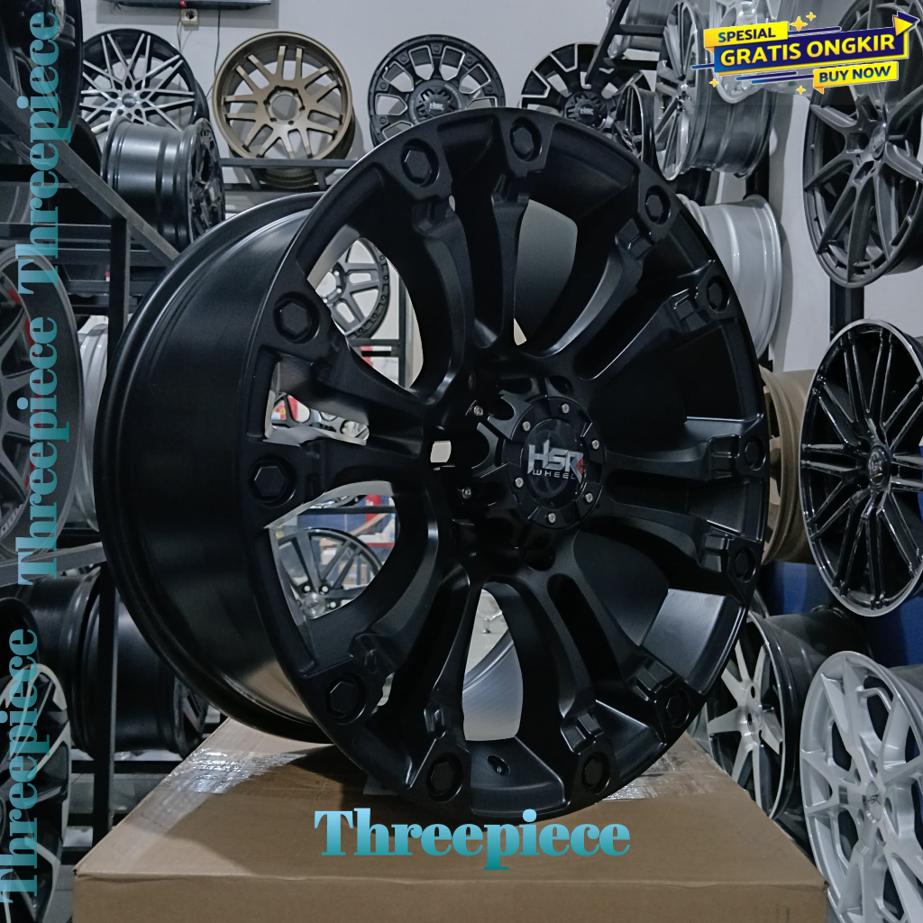 HSR LUMBIS velg fortuner ring 18 lebar 9 et 25 hitam lubang 6 |velg mobil pajero, hilux, prado, trit