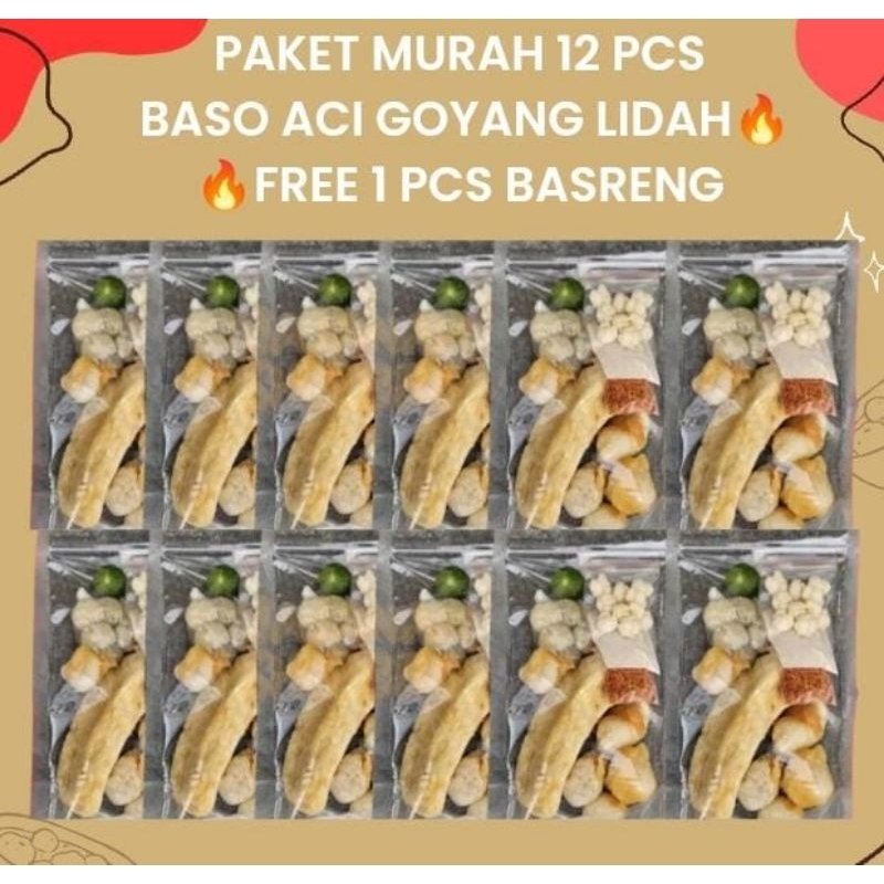 

PAKET MURAH BASO ACI INSTAN 12 PCS GOYANG LIDAH FREE BASRENG