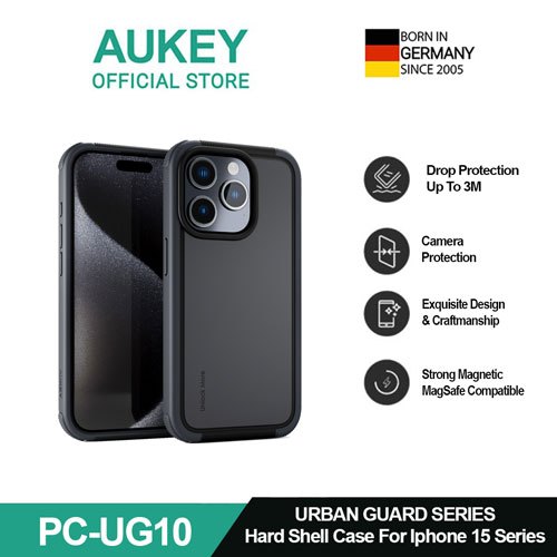 AUKEY iPhone 15 Urban Guard Elite Hard Shell Case PC-UG10 With MagSafe