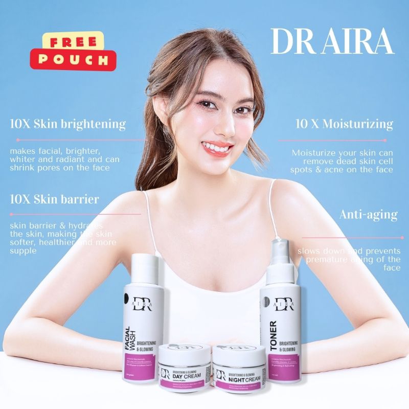 𝗠𝗔𝗟𝗟 DR AIRA paket skincare cream pemutih wajah glowing farmasi putih permanen secara cepat / skinca