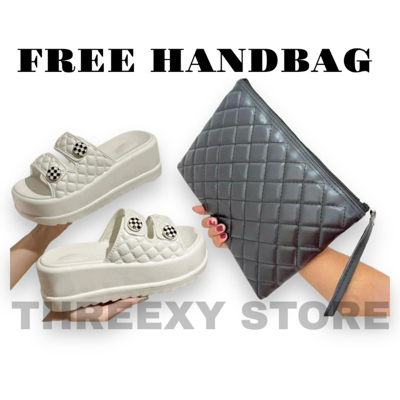 Sandal Wanita Slop Wedges Korea Import Ban 2 Karet | Sandal wanita import Terlaris | Wedges ban dua