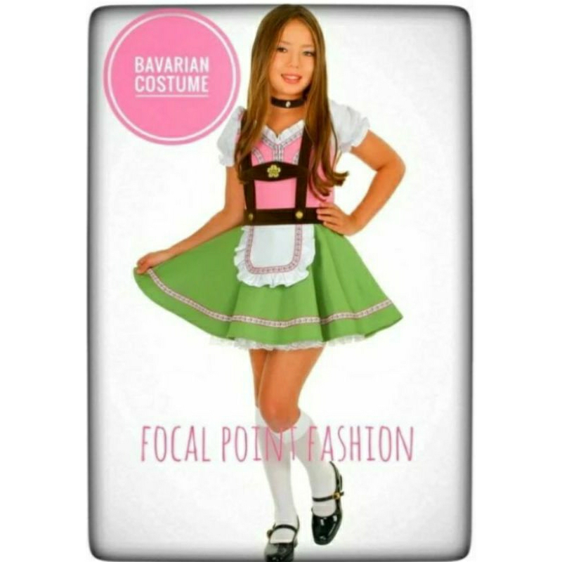 kostum tradisional Jerman dress dirndl anak Bavarian Oktoberfest costume