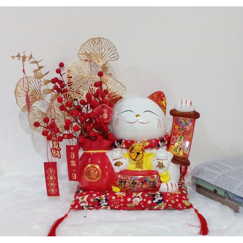 Lucky cat keramik / celengan lucky cat / celengan kucing hoki /