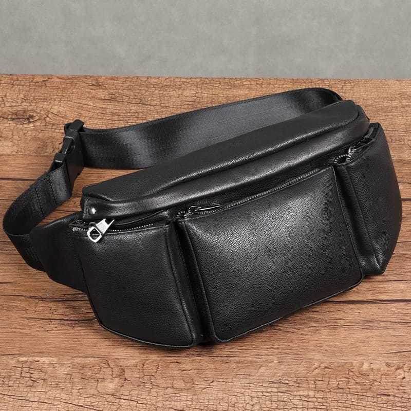 Tas Selempang Pria Kulit Sapi Asli - Waist Bag Kulit Sapi Asli Garut