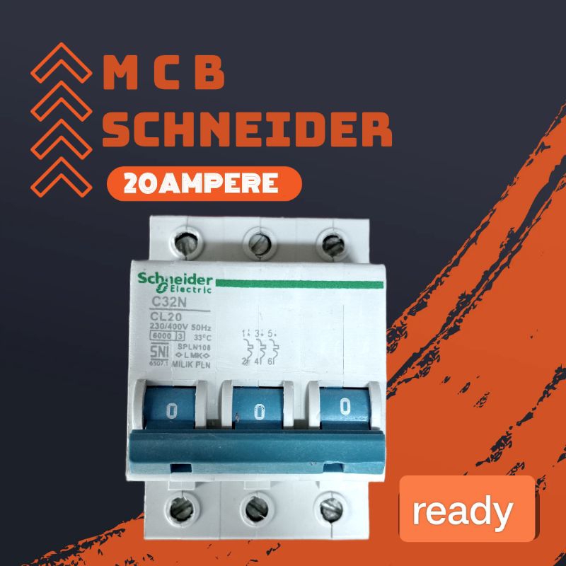 MCB Schneider 20AMPERE 3PHASE di jamin ORIGINAL