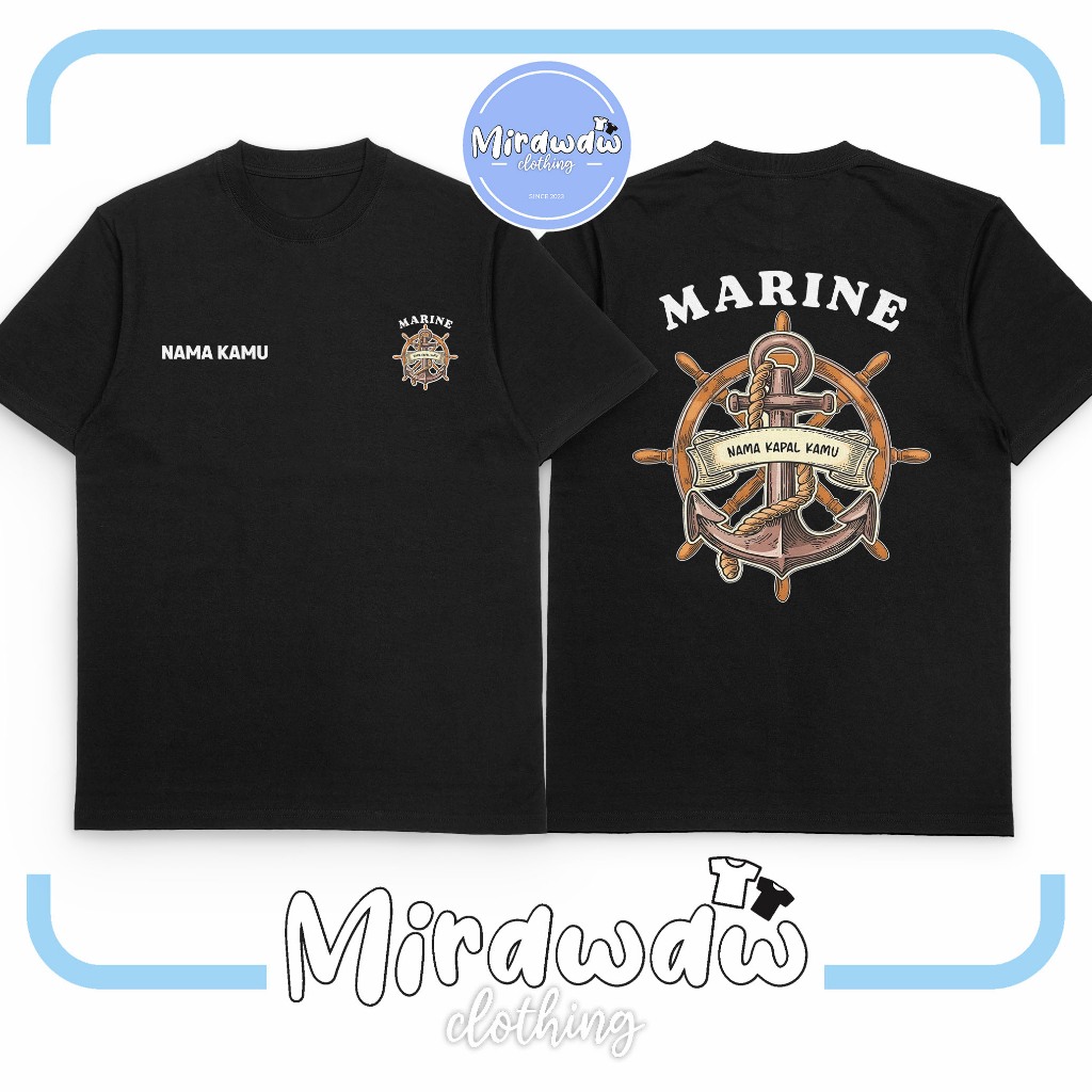 kaos Marine Jangkar Kemudi Gratis Nama Kamu Dan Nama Kapal Kamu Baju Distro