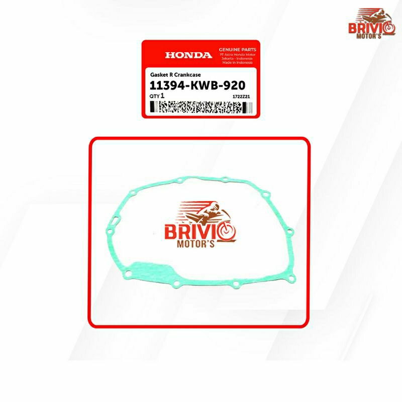 PAKING MESIN GASKET R CRANKCASE COVER 11394 KWB 920