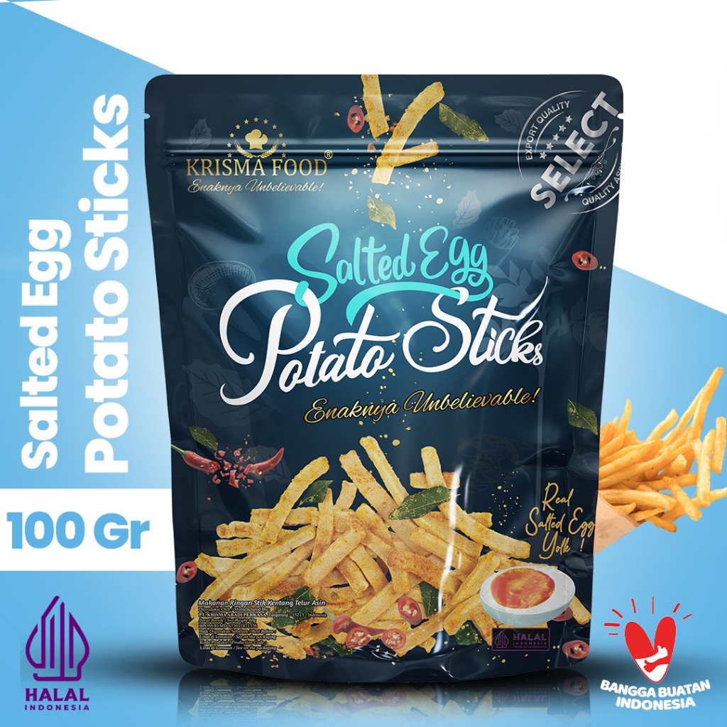 

SALTED EGG POTATO STICKS - POUCH 100GR