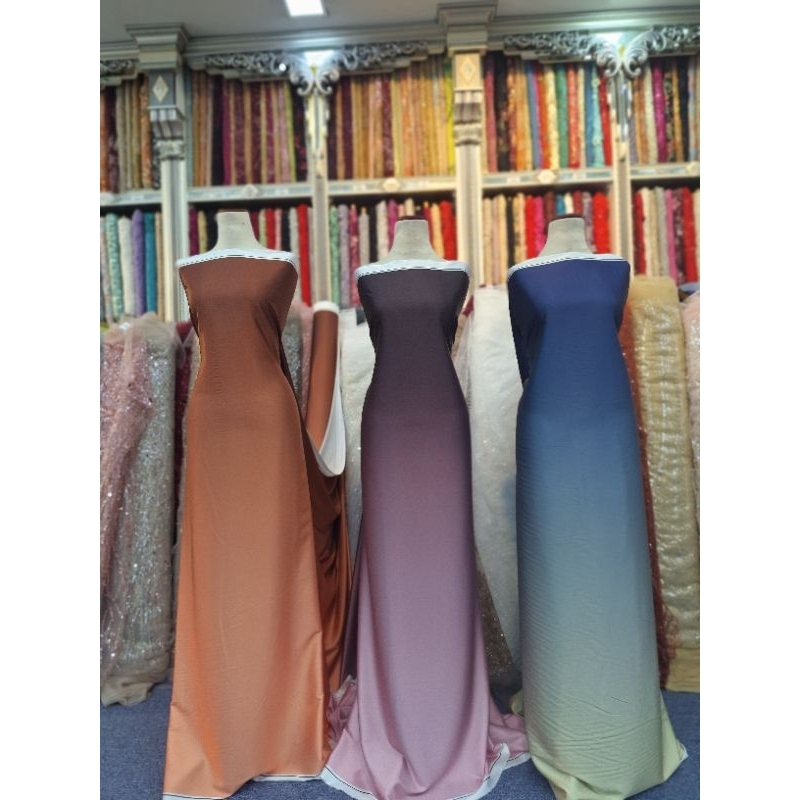 kain satin gradasi ombre | armany gradasi | satin mewah | -lafemmetextile