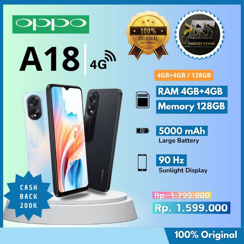 OPPO A18 4G [4+4GB | 128GB]
