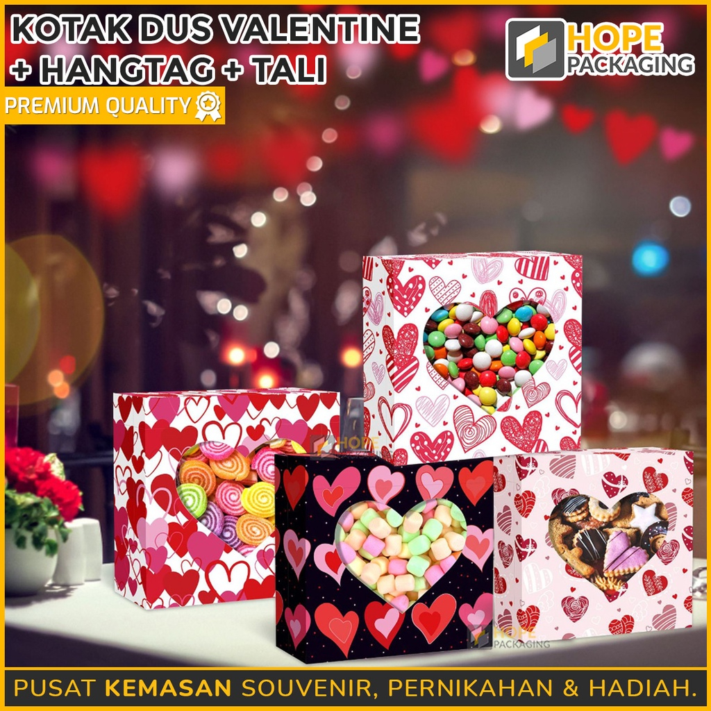 

Kotak Dus Motif Love + Hangtag + Tali / Kotak Permen / Souvenir Hampers Coklat / Kotak Box Coklat / Gift Box Souvenir Motif Love / Box Dus / Kotak Permen