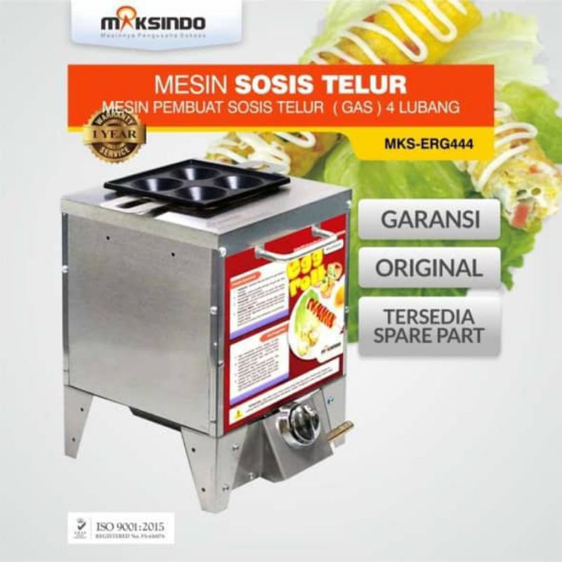 Mesin Pembuat Egg Roll Gas 4 Lubang MKS-ERG444 Maksindo Mesin Sosis Telur Sostel