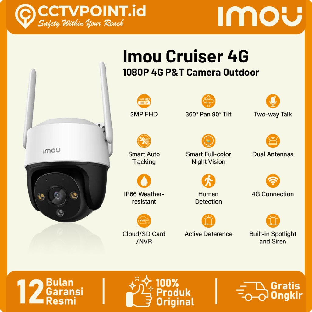 CCTV IMOU CRUISER 4G WiFi Simcard 4G/ Sim Card 4G Smart CCTV Outdoor P
