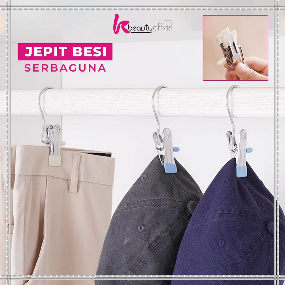 KB-C1052 Jepit Gantungan Jemuran Mini Serbaguna Gantungan Baju Jepit Besi / Pants Hanger Clip Stainl