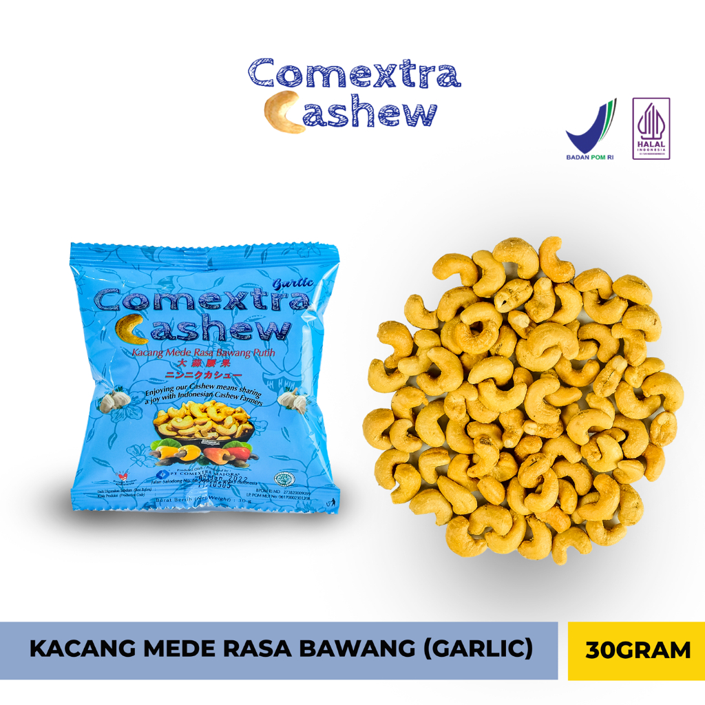 

Kacang Mede Comextra Cashew Goreng Bawang / Garlic 30 Gram - Mete Mente