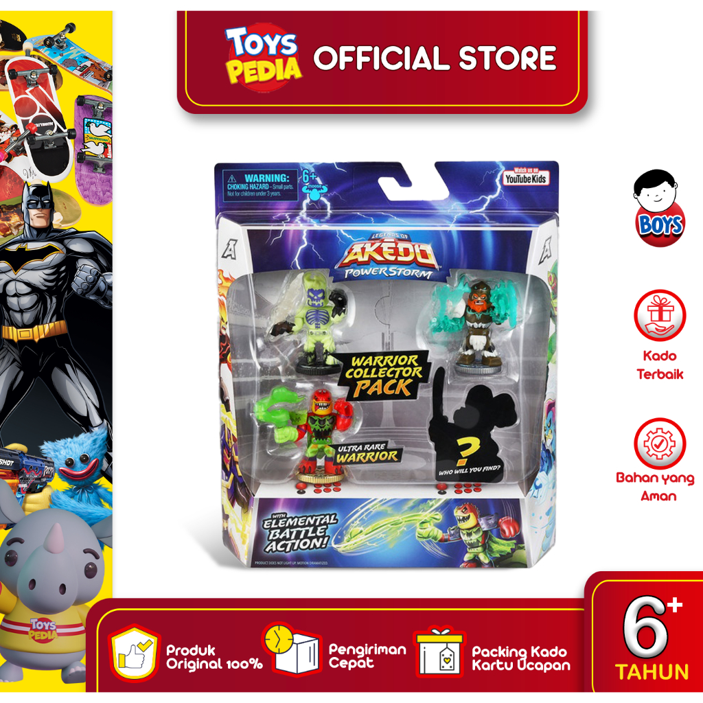 Mainan Mini Battling Action Figure Legends of Akedo Powerstorm Warrior Collector Pack